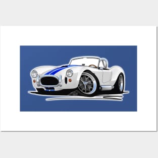 AC Cobra White (Stripes) Posters and Art